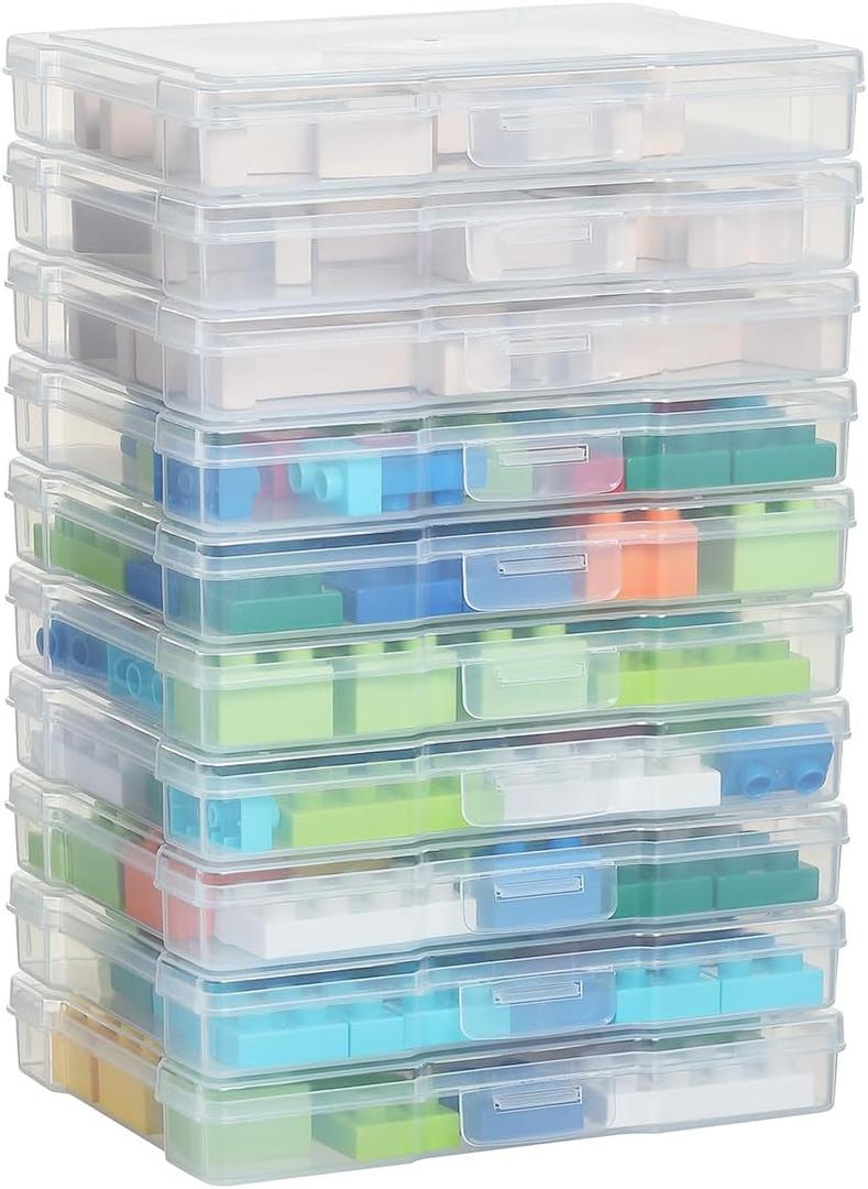 Party Club of America Transparent 5" x 7" Photo Storage Boxes - Photo Organizer Cases Photo Keeper Picture Storage Containers Box for Photos - 10 Pack (Clear)