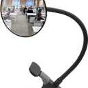 Ampper Acrylic Clip On Rear View Cubicle Mirror, Flexible Convex Security Mirror for Personal Safety Desk Rearview Monitors or Anywhere (3.75", Round)