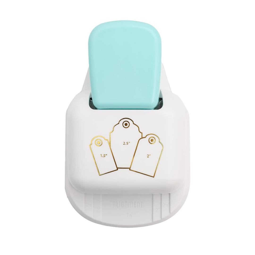 We R Memory Keepers 3-in-1 Tag Punch, White, Create DIY Custom Round Tags for Gifts, Scrapbooks, Planners, Journals, Cards, Crafting, Printmaking, Card Making, and More