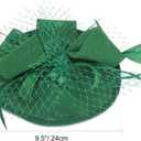 DRESHOW Fascinators Hats for Women Tea Party Hat Vintage Derby Pillbox Kentucky Hat Church Cocktail Headwear (Green)