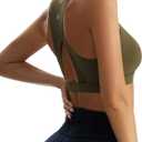 RUNNING GIRL High Impact Sports Bras for Women,Racerback Running Bra Workout Crop Tank Tops Longline Sports Bra Push up (M)