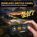 Bumbee 4 Gang Wireless Switch Panel, 60A High Power Relay Box with 4 Control Modes & 2 Light Memory, Multi-Function Toggle Switches, Waterproof Design