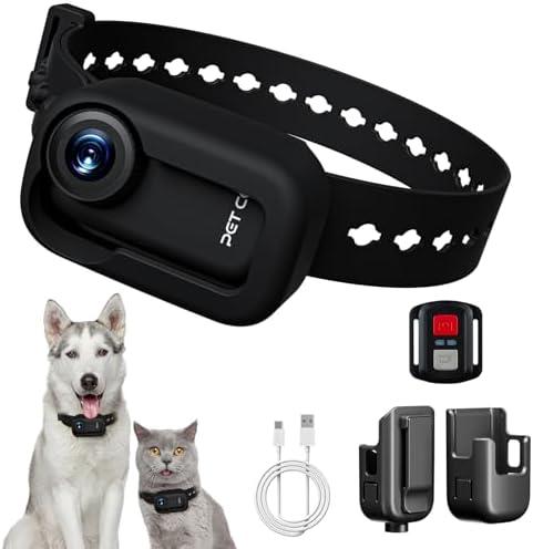 TIMNUT HD 4K Dog Tracker Collar, WiFi Cat Collars Camera Mini Action Camera for Video Records Wireless Cats Dogs Collar Mini Body Cam Outdoor/Inoor Pet Supplies Birthday