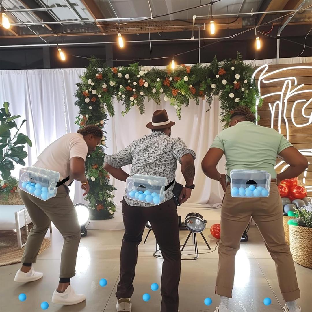 6 Sets Baby Shower Games Funny Bridal Shower Games Activities - Funniest Baby Shower Game Ever, Ice Breakers for Boy or Girl, Ping Pong Twerk Game (Blue)