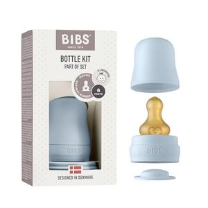 BIBS Bottle Kit - Part of Set. Mix and Match with BIBS Glass Bottles in Different Sizes, Bottle Kit Color - Part of Set, Baby Blue