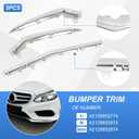 3Pcs Chrome Front Bumper Lip Moulding Trim Cover for Mercedes Benz E Class 2014-2016 W212 E250 E350 E400 E500 E550 (Not Fit 2 Door Coupe) Replacement for A2128852674, A2128852774, A2128852874