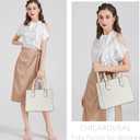 CHICAROUSAL Crossbody Purses and Handbags for Women PU Leather Tote Top Handle Satchel Shoulder Bags (CB White)