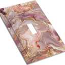 Pink Gold Marble Luxury Ombre Texture 1 Gang Modern Abstract Light Switch Covers Single Toggle Wall Plate Decorative Switchcover Electrical Switchplate Bathroom Bedroom Decor