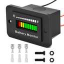 Battery Monitor 12V 24V 36V 48V 60V 72V Golf Cart Battery Meter LED Display Fuel Gauge Indicator Waterproof Tester for Club Car Stacking Machine Motorcycle