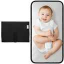 Comfy Cubs Baby Changing Pad Compact Size - Waterproof Diaper Changing Mat with Cushioned Pillow - Soft & Lightweight, Foldable Design for Travel - Stylish Design for Boys and Girls - Solid Black
