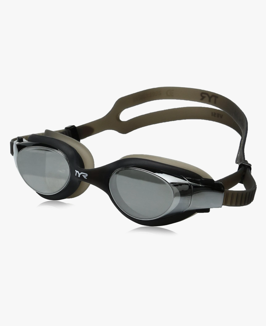 TYR Adult Vesi Mirrored and Non-Mirrored Swimming Goggles with Wide Peripheral Range, Anti Fog, No Leak, and Quick Adjust