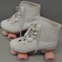 Women's and Girl's Classic Roller Skates,PU Leather Fantastic Flash Wheel Kid Roller Skates Girls Ages 6-12 Beginner for Indoor Outdoor (33-Youth 2)