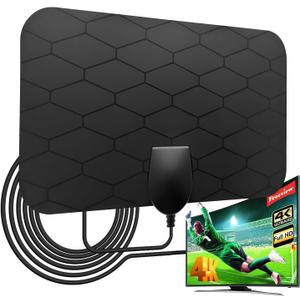 TV Antenna for Local Channels,Support 360 Reception 4k 1080P,Portable Antenna Indoor-Amplifier Signal Booster - 10ft Coaxial HDTV Cable, Digital Antenna for Smart TV Indoor