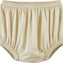 Adult Diaper Cover for Incontinence Noiseless Leak-Protection Underwear Plastic Pants Over Diapers Waterproof Rubber Pants (Beige, 2XL(Woman Size))