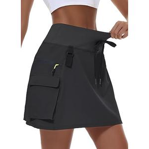 MIVEI Women's Hiking Cargo Skort Skirt High Waisted Golf Dressy Casual with Zipper Pockets Workout Sport Quick Dry Skirts 3XL