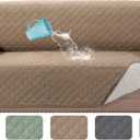 H.VERSAILTEX 100% Waterproof Couch Cover Loveseat Covers for 2 Cushion Couch Furniture Protector for Pets Kids Children Dog Cat with Non-Skid Backing (Loveseat, French Oak)