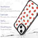 Compatible for iPhone 14 Plus Case with Magsafe,Strawberry Garden Pattern Girly Aesthetic Kawaii Fruit Design Clear Shockproof Phone Case Cover for Women Girls