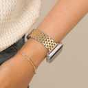 Slim & Feminine Band for Apple Watch 11 10 Se 9 8 7 6 5 4 3, Dressy Metal Band for Women for Apple Watch 42mm 41mm 40mm 44mm 45mm 46mm, Stainless Steel Watch Band for Apple Watch for Small Wrist
