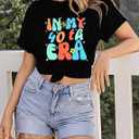 40th Birthday Gift T-Shirt Women Vintage 1986 Birthday Party Shirt Casual Short Sleeve 40 Bday Shirt Tee Tops (Black-b,S) (Black, S)