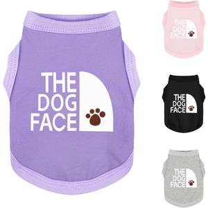 Personality Canine Attire: Soft, Lightweight Cotton Dog Clothes with 'The Dog Face' Print Breeds, Perfect for Everyday Wear, Comfortable and Breathable Dog Shirt Purple XS