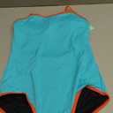 Beautikini Period Swimwear - One Piece Bathing Suit Menstrual Leakproof Swimsuit for Teen Girls and Women, Blue Orange, Medium