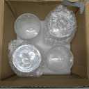 Ework4U 4 Pcs Iced Coffee Glasses Cups with Glass Lids and Straws,12 oz Thick Emboss Beaded Drinking Glass Cup Set, Latte Glasses, Ideal for Water, Soda, Gift with Cleaning Brushes