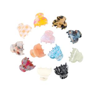 Claw Jaw Hair Clips 12PCS Small for Thin Hair Styling Mini Accessories Classic Clamp for Women Girls (Sequins Stones)