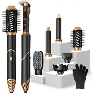 Hair Dryer Brush 6 in 1, Foldable Air Hair Curler with Wrap Curler, Detachable Blow Dryer Brush Curling, Drying,Volumizing, Straightening, Air Styler Hair Dryer with Diffuser, Hair Styling Tools