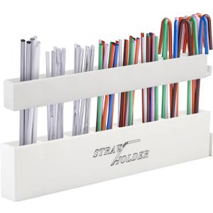 4 x Straw Holder for Cabinet Reusable Straw Organizer for Cupboard Tumbler Straw Storage Container for Counter Straw Dispenser for Kitchen Counters and Cupboards