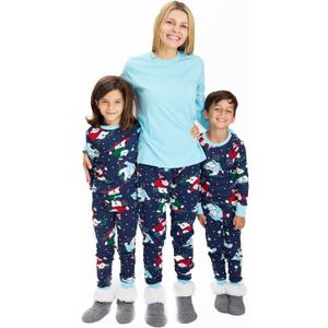 HonestBaby Family Matching Holiday Pajamas 100% Organic Cotton for Men, Women, Kids, Toddlers, Baby Boys, Girls, Unisex, Pets (0-3 Months, Snow Boardin)
