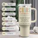 Gifts For Women - Chaos Coordinator Birthday Christmas Mother Day Gift for Mom Sister Best Friend Boss Coworker Manager Teacher Assistant - Funny Gift 40oz Tumbler With Handle & Straw Lid