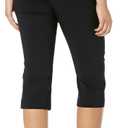 Briggs New York Women's Pull on Stretch Capri Pants High Waist Crop Straight Leg with Pockets 21 Inseam