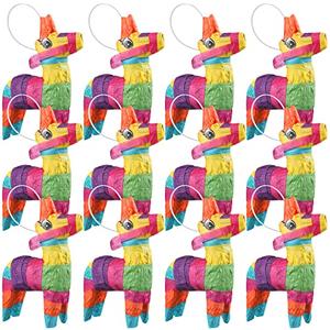 Kathfly 12 Pcs Mini Donkey Piñatas Small Mexican Piñata Cactus Fiesta Decorations Mexican Party Decorations Cinco De Mayo for Fiesta Theme Birthday Party Supplies (Cute Donkey)