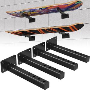 DIYIIRON 4 Pack Snowboard Wall Mount,Snowboard & Skateboard Wall Mount Snowboard Mount Storage Snowboard Display Racks, Skateboards Floating Shelves Brackets