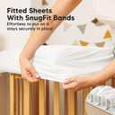 2-Pack Waterproof Crib Mattress Protector Cover Fitted - Quiet Baby Crib Mattress Pad Sheets, 52" x 28" Soft Quilted Cotton Baby Sheet, Machine Washable, Easy Fit, Durable (Soft White/Mavy)