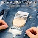 Small Loom Speedweve Type Weave Tool, Darning Loom Quickly Mini Knit Convenient Patch Darning Loom Kit for Mending Jeans Socks Clothes, Knitting Kit for Beginners (14 Hooks)