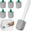 Pumice Stone Toilet Bowl Cleaner with Handle, 1 Wand + 5 Pumice Stones, Clean Hard Water Stains and Rust, Suitable for Toilets, Sinks, and Grills