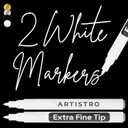 ARTISTRO 2 White Acrylic Paint Markers - 0.7mm Extra Fine-Tip Paint Pens - Perfect for Crafting, Art Projects, & More