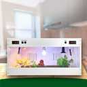 80 * 40CM Smart Dual Thermostat Reptile Terrarium, Acrylic Sliding Door Reptile Enclosure with Ceramic Lamp Socket for Heating Light Control, Ideal Breeding Habitat with Safe Heating System