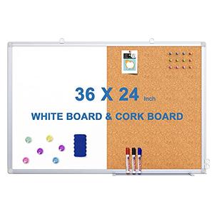 Amazon.com : Magnetic White Board and Cork Board Combo, 36 X 24 inches Whiteboard Bulletin Combination Board, Wall Mounted Dry Erase Message Board for Home, School and Office : Office Products