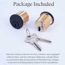 2 Pack Brass Keyd Alike Mortise Door Cylinder Lock, 1 1/4" Inch Length Keyed Standard SC1 Keyway, Door Replacement Lock Cylinder with 2 Keys Suitable for Home and Commercial Use (Black).