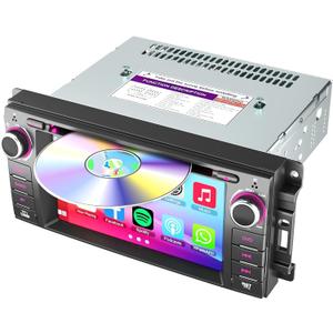 Car Radio Stereo with CD/DVD Player for Dodge RAM 1500 2500 3500 (2009-2012), for Jeep Wrangle/Unlimited (2007-2015),7 Inch Head Unit with CarPlay & Android Auto,Bluetooth & GPS Navigation