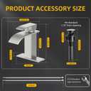 Ryuwanku Bathroom Faucet Brushed Nickel Modern Waterfall Bathroom Sink Faucet with Single Handle Suitable for 1  Hole ,Supply Deck Plate and Hose