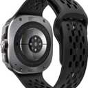 TiMOVO Bands Compatible with Samsung Galaxy Watch Ultra Band 47mm(2025/2024), Breathable Soft Silicone Replacement Strap for Galaxy Watch Ultra bands, Black