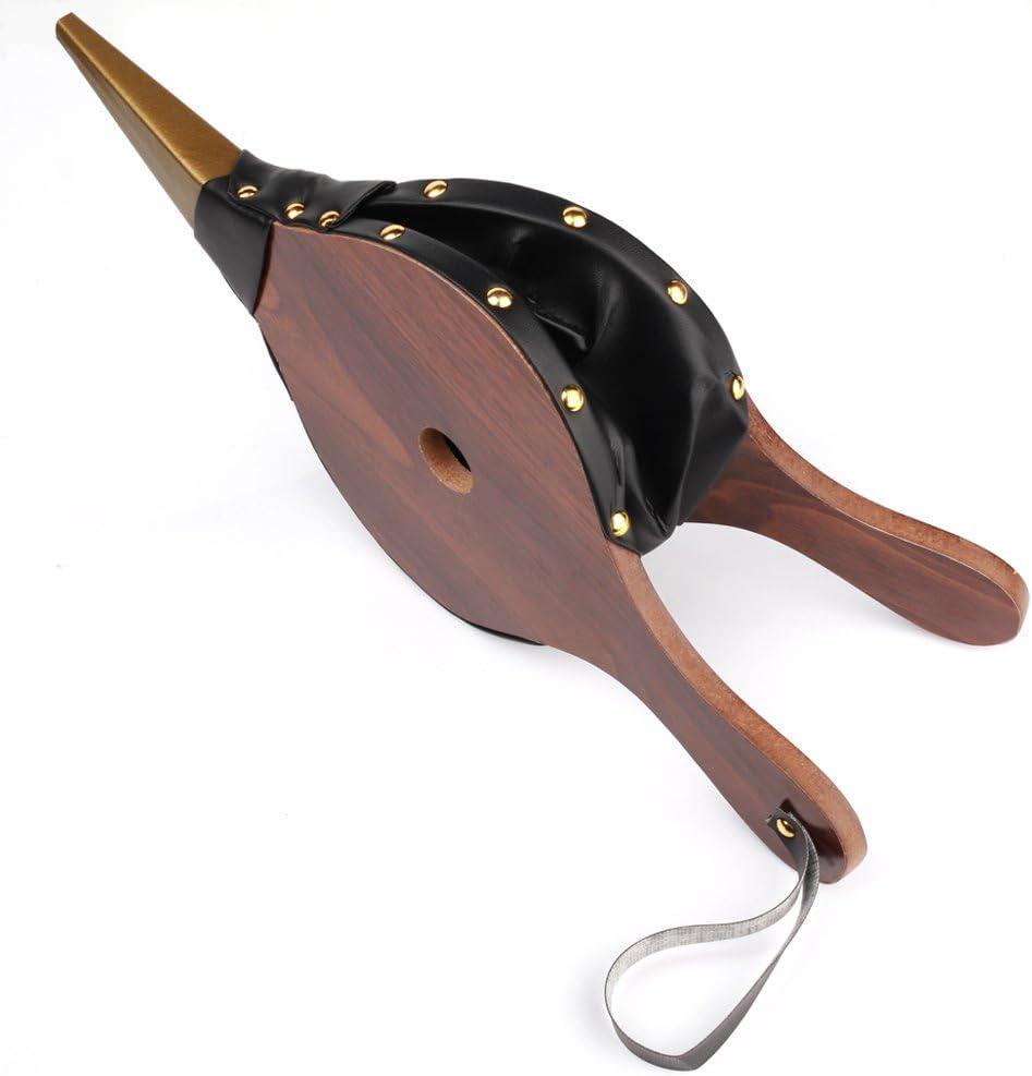 Brown Wood Fireplace Bellows 15" x 6.5" Outdoor Cooking Fan Air Blower