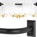 Black Wrap Around Curtain Rods 28 to 48 Inch:Blackout Adjustable Window Curtain Rod,Room Darkening Heavy Duty Curved French Metal Single Drapery Rods for Bedroom Kitchen Easy Install,Matte Black