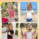 3 Pack Toddler Girls' Short Sleeve Tops | Baby, Cute, Tee, Crop, Lettuce Trim, Kids, T-shirt, Boat Neck, Blouse, Solid, Casual, Summer, Plain, Classic, Elegant