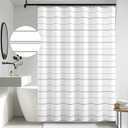 jinchan Black and White Casual Striped Shower Curtain Modern Minimalist Pinstripe Waterproof Fabric Shower Curtains for Bathroom with Weighted Hem and 12 Hooks 70x72 inches