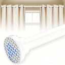White Shower Curtain Rod 39-70 Inch Integration Tension Curtain Rod, Load 44LBS No Splice 304 Stainless Steel Adjustable Spring Heavy Duty Tension Rods for Bathroom Windows No Drill Non Slip