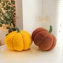 Pumpkin Pillows 3D Fall Pumpkin Throw Pillows Decor Cute Fall Bedroom Decor for Thanksgiving Halloween Christmas Winter Home Sofa Supplies (Yellow+Brown)